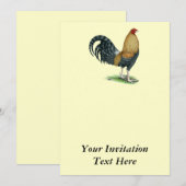 Invitation Coq de combat : Dom ou Crele (Devant / Derrière)