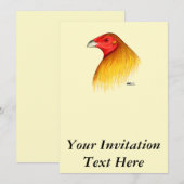 Invitation Coq de Combat Ébarbé (Devant / Derrière)