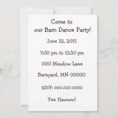 Invitation Coq de Wyandotte lacé par argent (Dos)