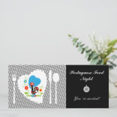 Invitation Coq portugais avec pois noirs (Debout devant)