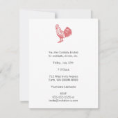 Invitation Coq Rouge de style typographie (Devant)