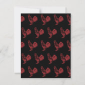 Invitation Coq Rouge de style typographie (Dos)