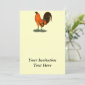 Invitation Coq rouge gingembre Gamecock (Debout devant)