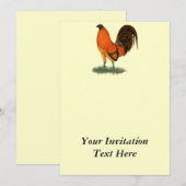 Invitation Coq rouge gingembre Gamecock (Devant / Derrière)