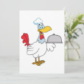 Invitation Coq servant de la nourriture (Debout devant)