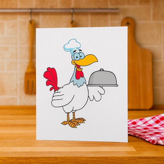 Invitation Coq servant de la nourriture