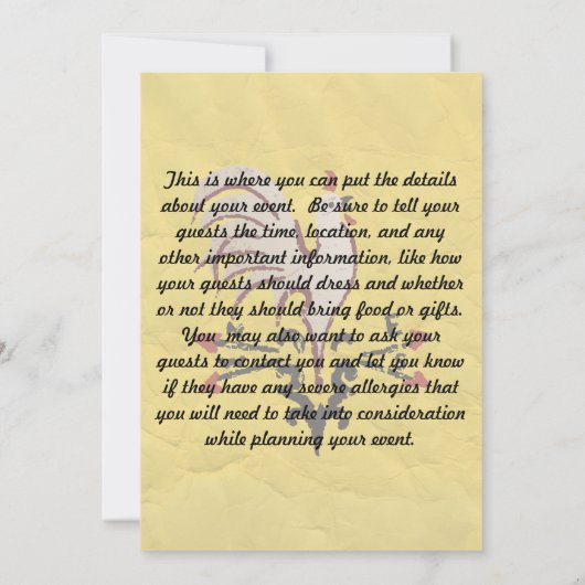 Invitation Coq style art populaire (Dos)