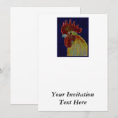 Invitation Coq : tête libre (Devant / Derrière)