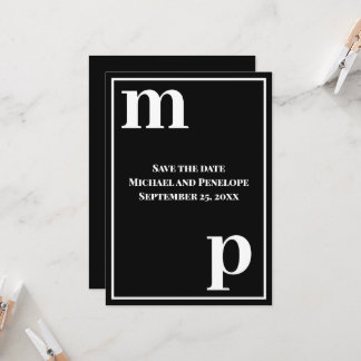 Invitation Coque inférieur tendance Monogramme noir Enregistr