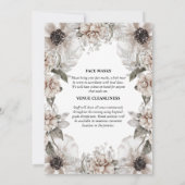 Invitation Coquelicot blanc ivoire fleur rose élégant cadre f (Dos)