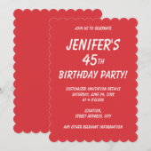 Invitation Coquelicot simple uni rouge (Devant / Derrière)