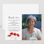 Invitation Coquelicots Fleur Rouge Funéraire Décès Merci (Devant / Derrière)