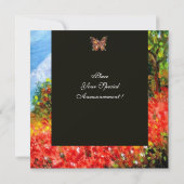 Invitation COQUELICOTS PAYSAGE DE LA TOSCANE Champs de fleurs (Dos)