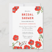 Invitation coquelicots rouges floraux mariage moderne enterre (Devant)