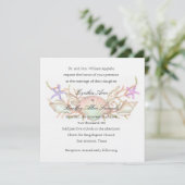 Invitation Coques colorées mariages et corail (Debout devant)