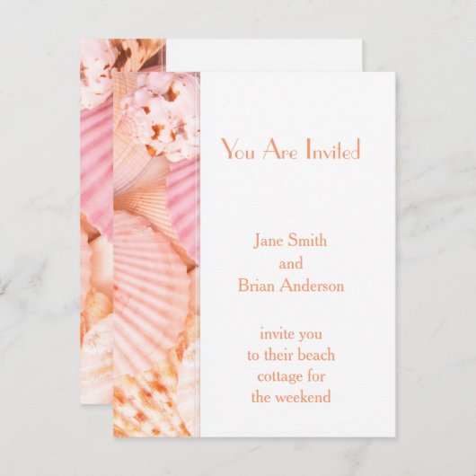 Invitation Coques roses (Devant / Derrière)