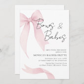 Invitation Coquete pink bow Bachelorette Party (Devant / Derrière)