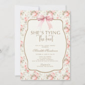 Invitation Coquette à la bow rose qui lie le noeud douche nup (Devant)