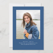 Invitation Coquette à la mode Bleue Bow Fête de graduation (Dos)