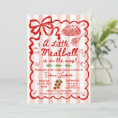 Invitation Coquette A little Meatball is on the way (Debout devant)