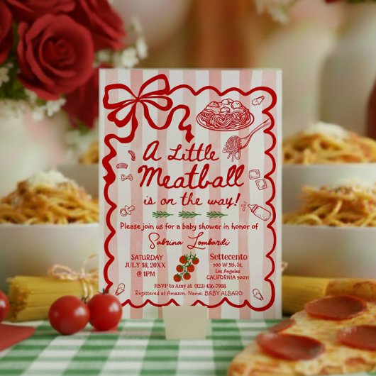 Invitation Coquette A little Meatball is on the way