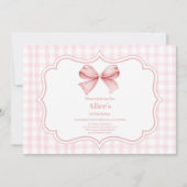 Invitation Coquette à mâchoires roses 1er anniversaire (Devant)