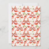 Invitation Coquette à ruban de fraise baby shower (Dos)