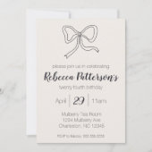 Invitation Coquette Aesthétique Black Bow Feminine Anniversai (Devant)