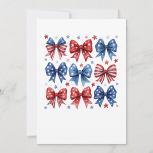 Invitation Coquette American Flag Coquette Bow 4 juillet