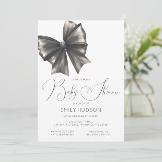 Invitation Coquette Arc-en-ciel Rose Modifiable (Debout devant)