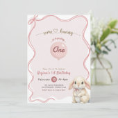 Invitation Coquette Arc-en-ciel Rose Some Bunny 1er Anniversa (Debout devant)