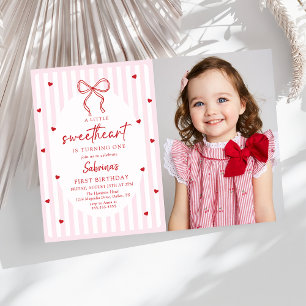 Invitation Coquette Arc Petit Cœur Anniversaire Photo
