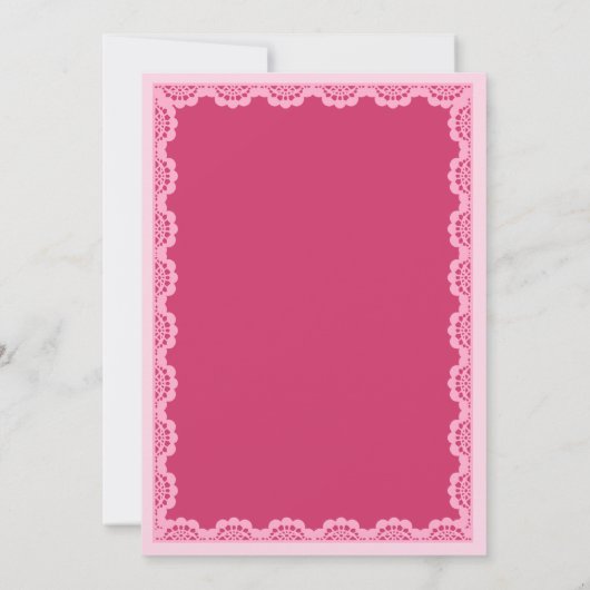 Invitation Coquette arc rose fête d'anniversaire (Dos)