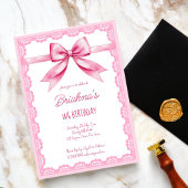 Invitation Coquette arc rose fête d'anniversaire