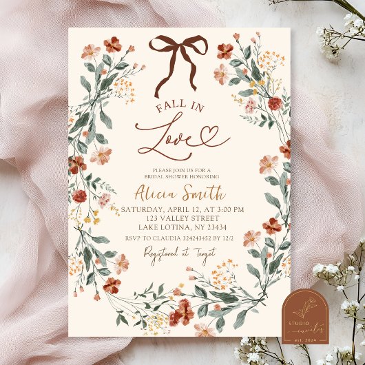 Invitation Coquette automne dans l'amour nuptiale douche Invi