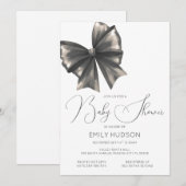 Invitation Coquette avec Ruban Rose Modifiable (Devant / Derrière)