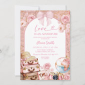 Invitation Coquette Aventure Voyage à thème Fête des mariées  (Devant)