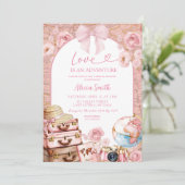 Invitation Coquette Aventure Voyage à thème Fête des mariées  (Debout devant)