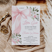 Invitation Coquette Baby shower de boue de fleurs d'hiver ros