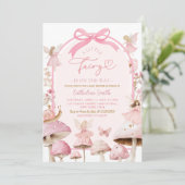 Invitation Coquette Baby shower de champignons poilus blanc e (Debout devant)