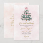 Invitation Coquette Baby shower de Noël fille (Devant / Derrière)