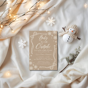 Invitation Coquette Bébé il fait froid dehors taupe baby show