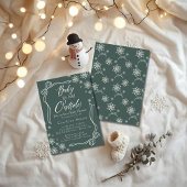 Invitation Coquette Bébé son baby shower froid extérieur vert