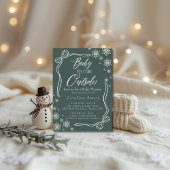 Invitation Coquette Bébé son baby shower froid extérieur vert