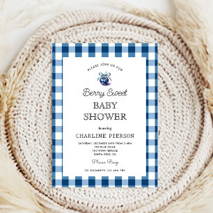 Invitation Coquette Berry Baby shower de bleuets doux