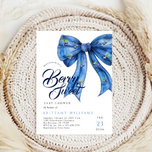 Invitation Coquette Berry Baby shower de bleuets doux