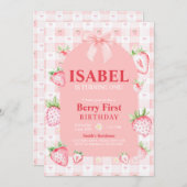 Invitation Coquette Berry Premier anniversaire (Devant / Derrière)