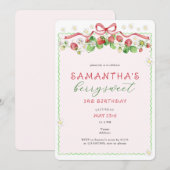 Invitation Coquette Berry Sweet N'importe quel âge Anniversai (Devant / Derrière)