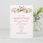 Invitation Coquette Berry Sweet N'importe quel âge Anniversai (Debout devant)