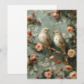 Invitation Coquette Birds Floral (Devant / Derrière)